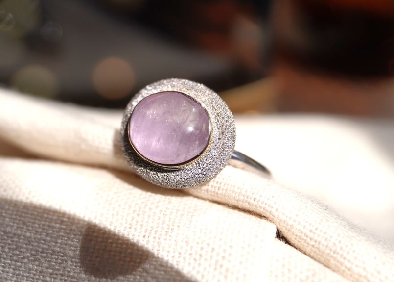 Aube クンツァイト k18YG×SILVERリング | zuro jewelry