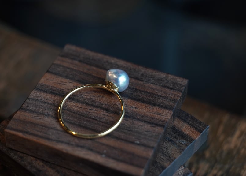 あこや真珠グレーバロック K18YGリング (N-S115 | zuro jewelry