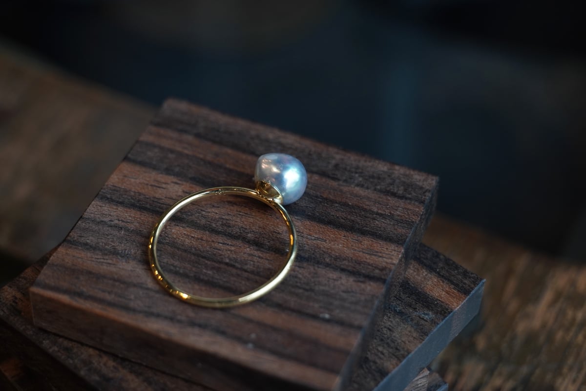あこや真珠グレーバロック K18YGリング (N-S115 | zuro jewelry