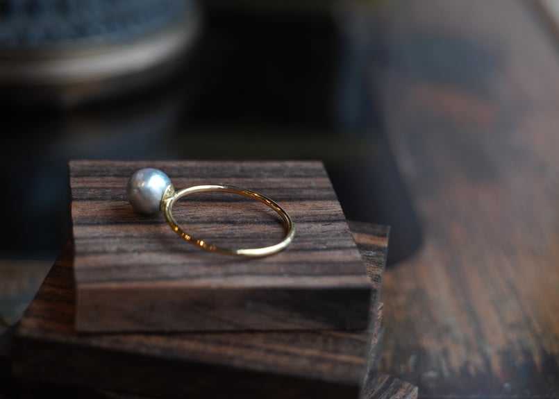 あこや真珠グレーバロック K18YGリング (N-S115 | zuro jewelry