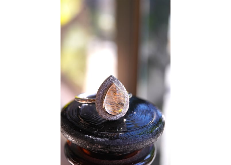 Aube ルチルクォーツ k18YG×SILVERリング | zuro jewelry