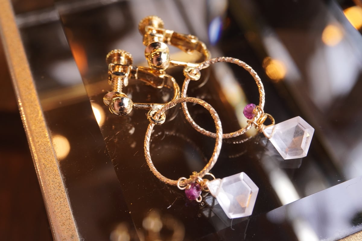 Fillyjonk ローズクォーツ 王冠リングとイヤリング 9834abf5d33716e7debce7b0c2dc16