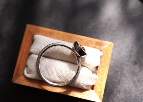 ハートシトリン　SILVERリング