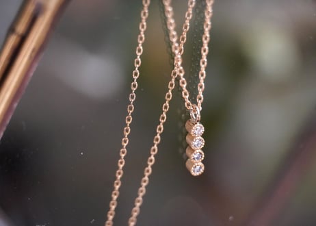 ダイヤモンド   K18YGネックレス   ストレート4