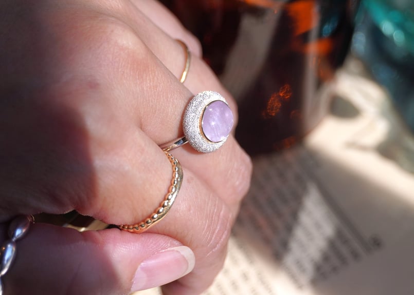 Aube クンツァイト k18YG×SILVERリング | zuro jewelry