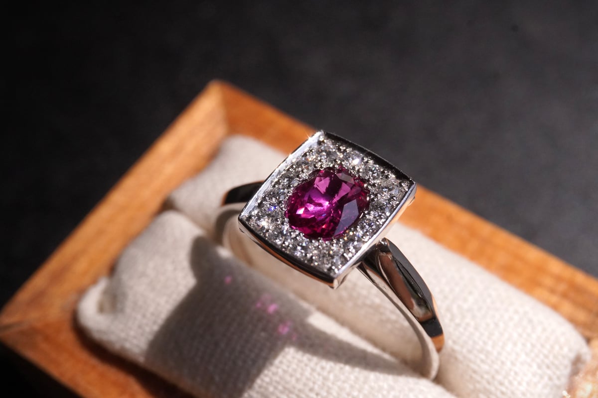 つる❣️天然ルビーダイヤモンドリング　18.5号￼→19.5 ルビー、ダイヤモンド Ptリング | zuro jewelry