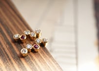 ダイヤモンド、ルビー　k18YGピアス