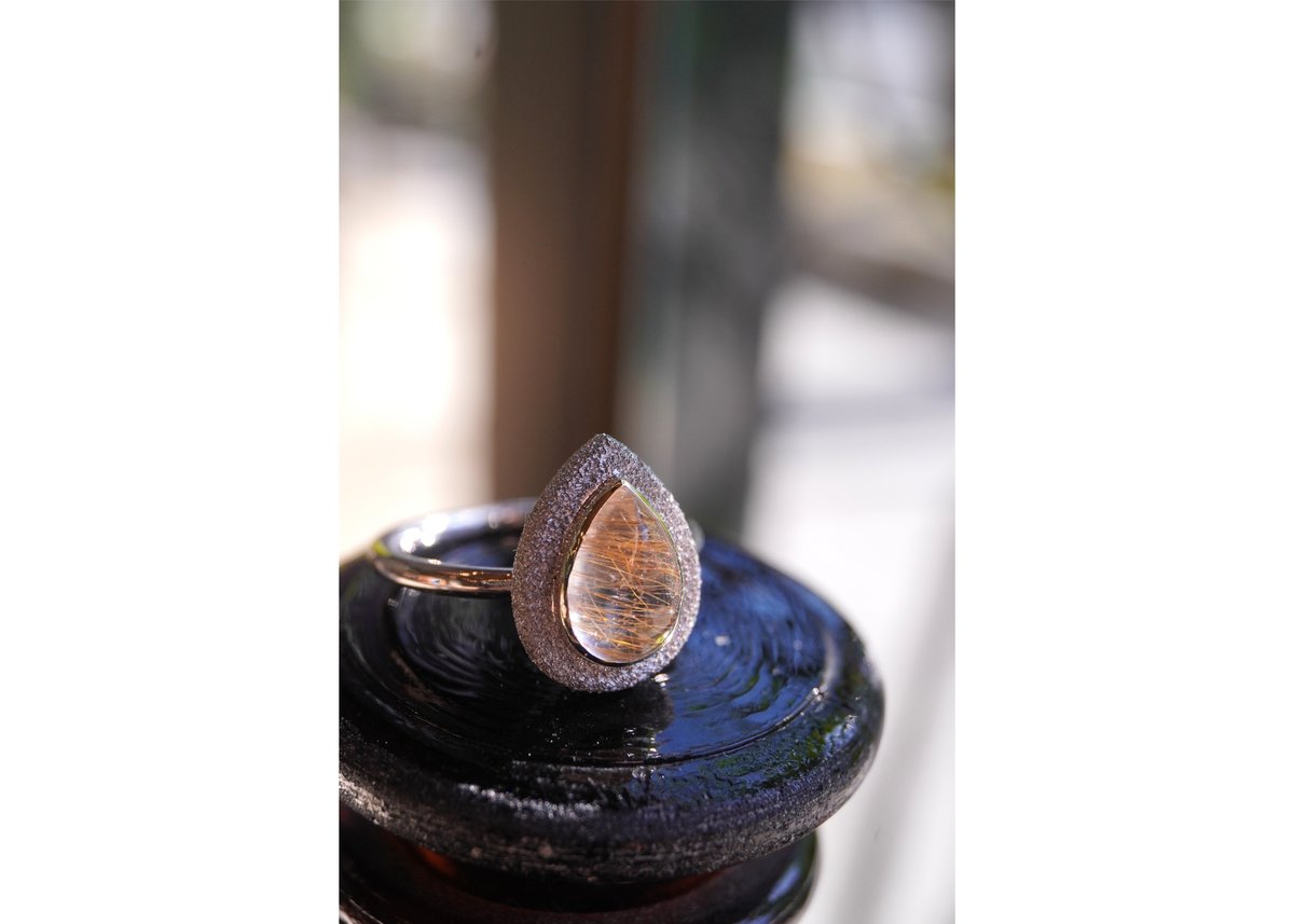 Aube ルチルクォーツ k18YG×SILVERリング | zuro jewelry