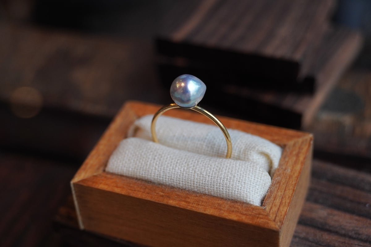 あこや真珠グレーバロック K18YGリング (N-S115 | zuro jewelry