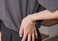 ラウンドバロックパール　ストリングsilverブレスレット