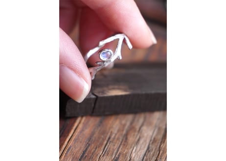 ムーンストーン　BranchSilverRing