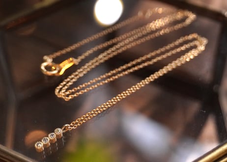 ダイヤモンド   K18YGネックレス   ストレート4
