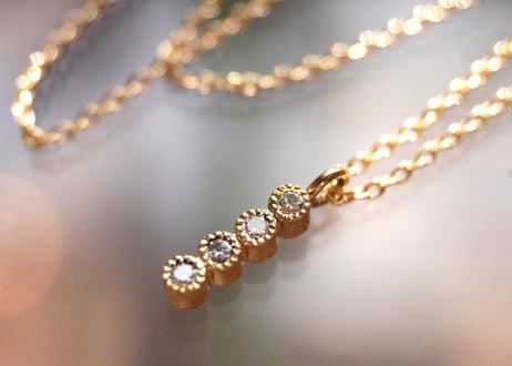 ダイヤモンド   K18YGネックレス   ストレート4