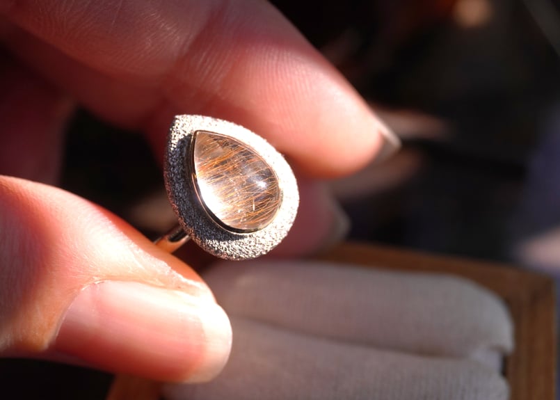 Aube ルチルクォーツ k18YG×SILVERリング | zuro jewelry