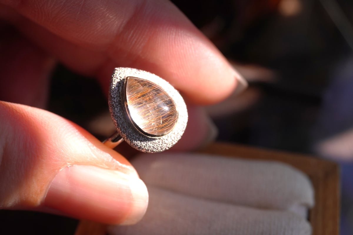 Aube ルチルクォーツ k18YG×SILVERリング | zuro jewelry