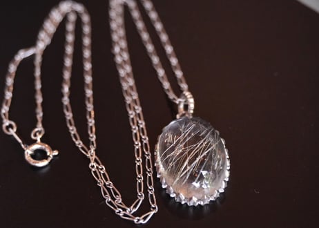 サゲニティッククォーツ　SILVERネックレス