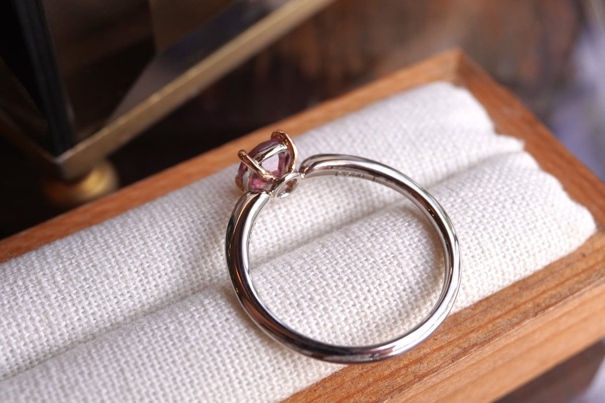 ピンクトルマリン k18PG/プラチナリング | zuro jewelry