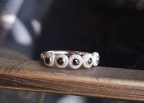 Aube more　ブラックダイヤモンド　ｋ18YG×SILVERリング