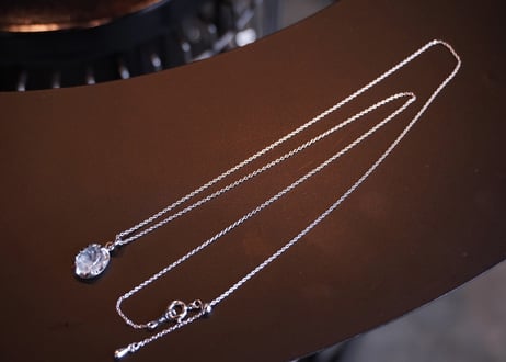 エンジェルラダークォーツ　silverネックレス  スライドタイプ50cm