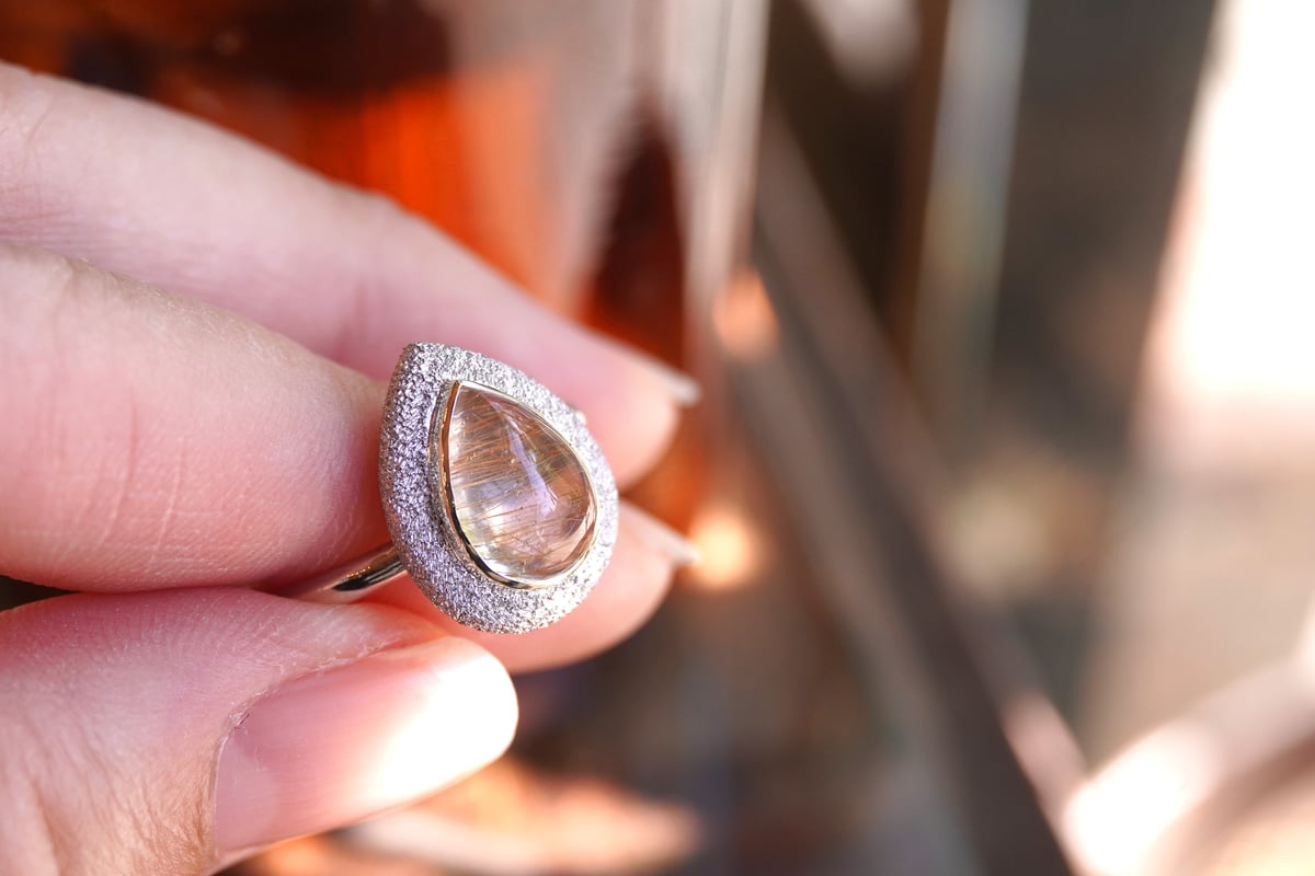 Aube ルチルクォーツ k18YG×SILVERリング | zuro jewelry