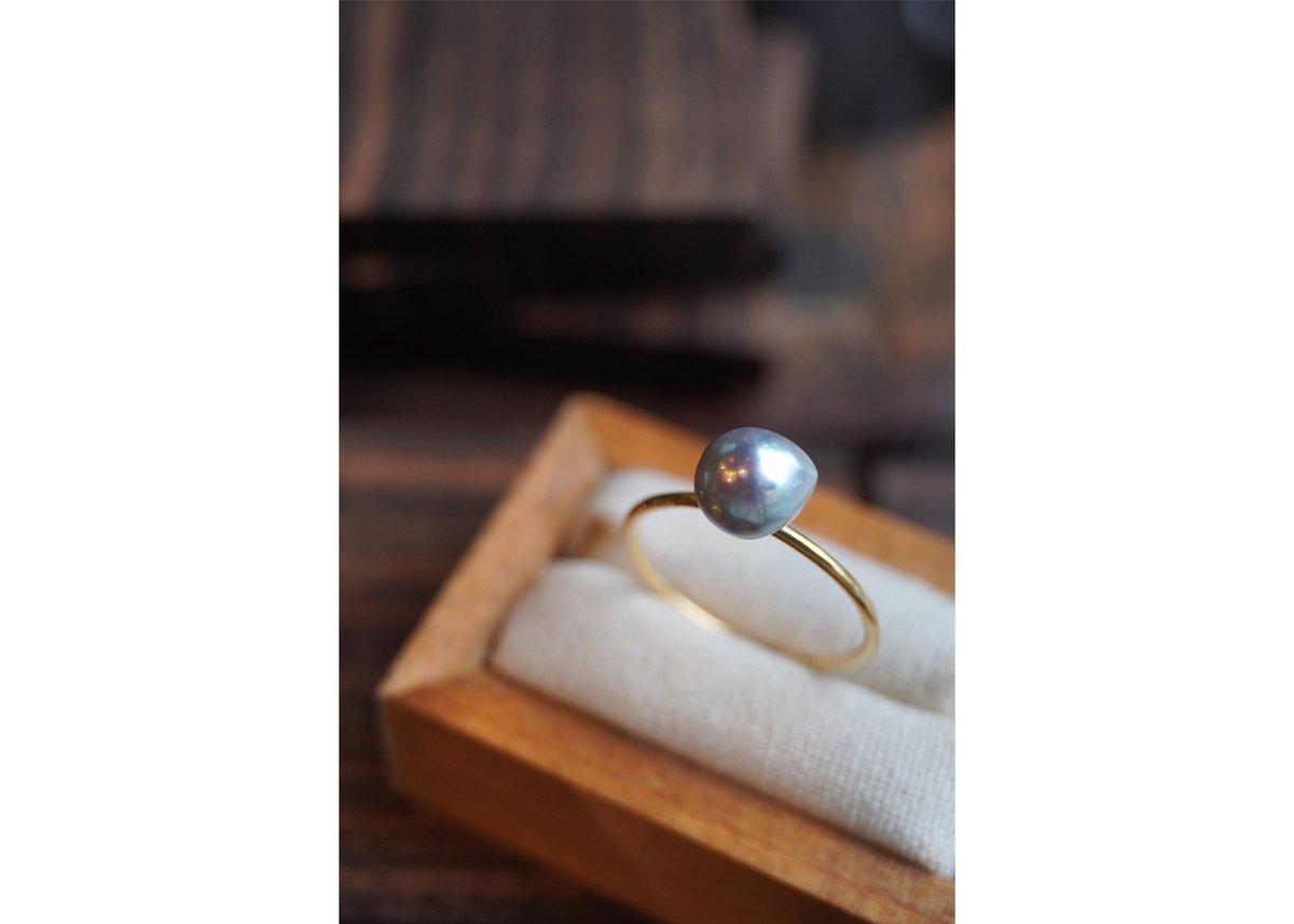 あこや真珠グレーバロック K18YGリング (N-S115 | zuro jewelry