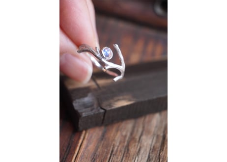 ムーンストーン　BranchSilverRing
