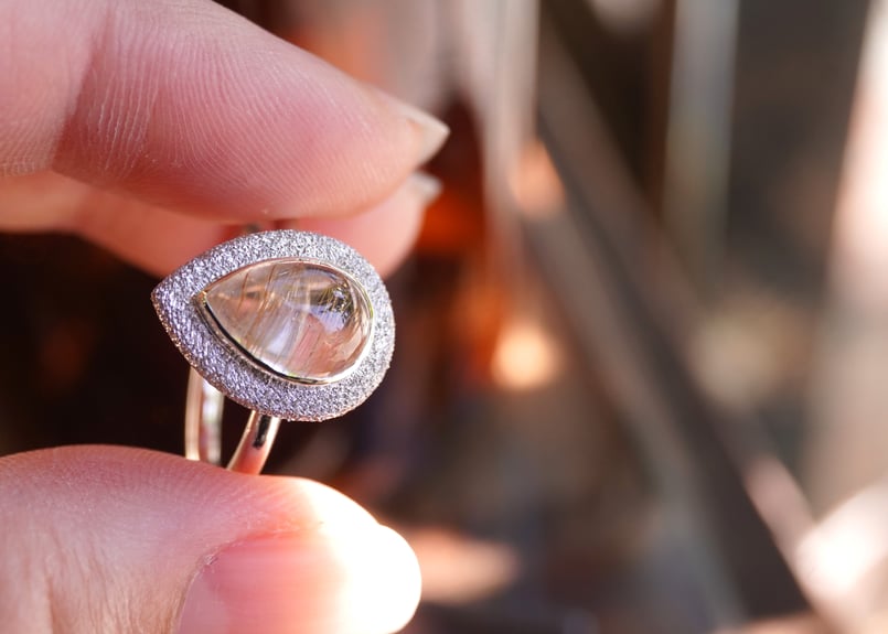 Aube ルチルクォーツ k18YG×SILVERリング | zuro jewelry