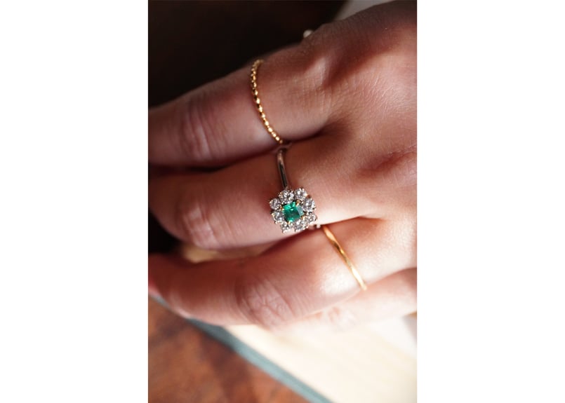 エメラルド、ダイヤモンド Ptリング | zuro jewelry