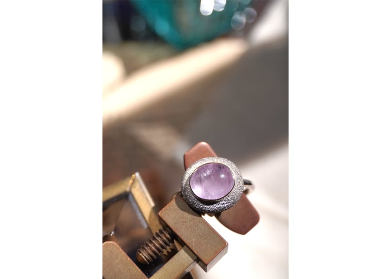 Aube クンツァイト k18YG×SILVERリング | zuro jewelry