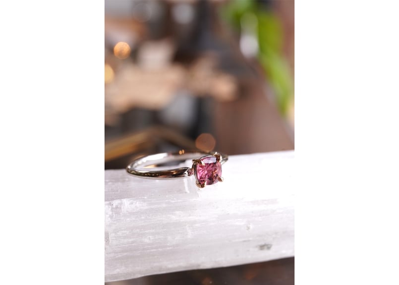 ピンクトルマリン k18PG/プラチナリング | zuro jewelry