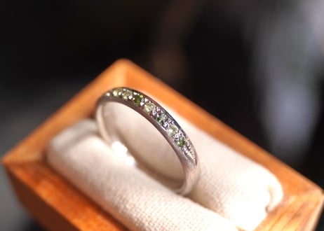 ペリドット、グリーントルマリン　SILVERリング