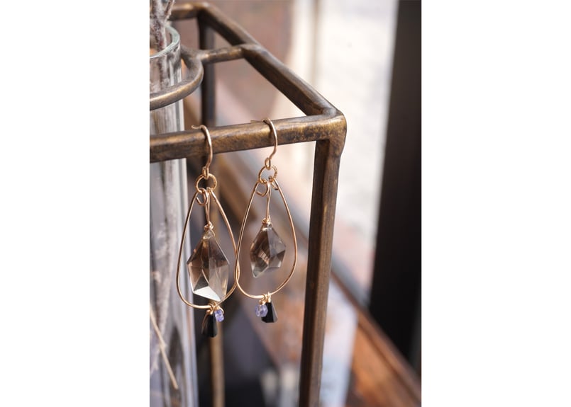 レモンスモーキークォーツ、ブラックスピネル、タンザナイト k14GF