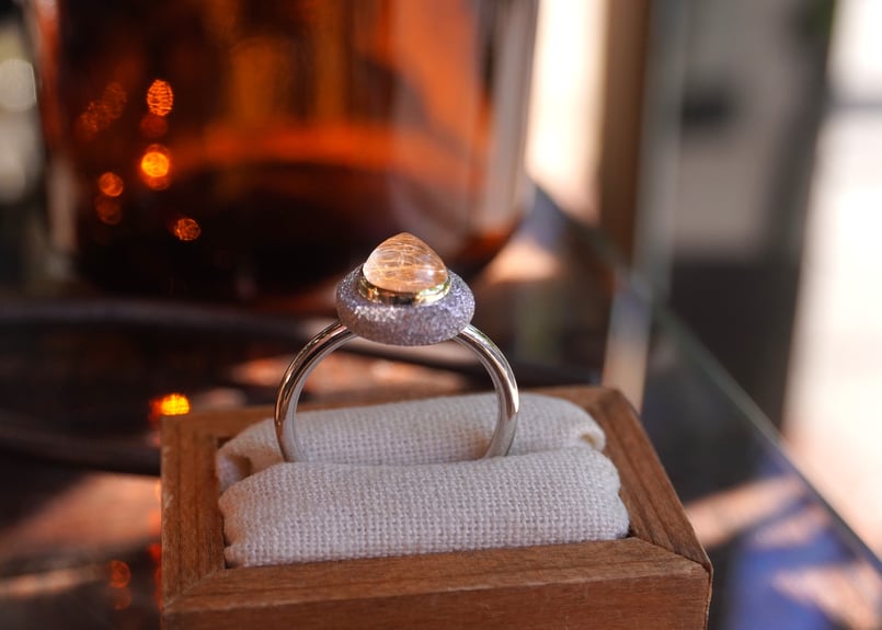 Aube ルチルクォーツ k18YG×SILVERリング | zuro jewelry