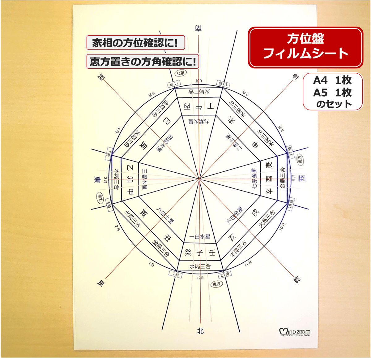 方位盤フィルムシート:A4・A5セット | 社会運勢学会 ONLINE SHOP