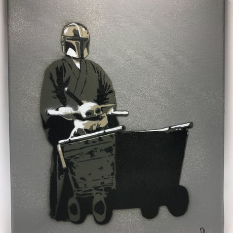 [F3] Lone Mando and Cub [ Gray - Military ]