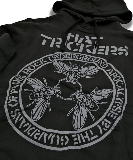 『THE GUARDIANS OF PUNK ROCK』HOODIE PULLOVER-TYPE BLACK×GRAY