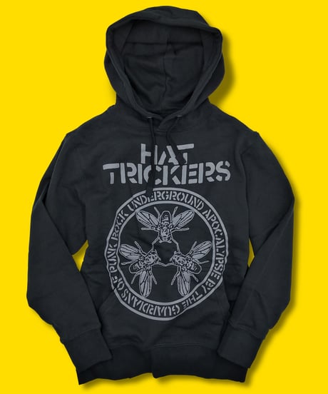 『THE GUARDIANS OF PUNK ROCK』HOODIE PULLOVER-TYPE BLACK×GRAY