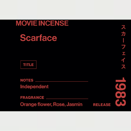 " AGNI TOKYO " Incense - Scarface / スカーフェイス