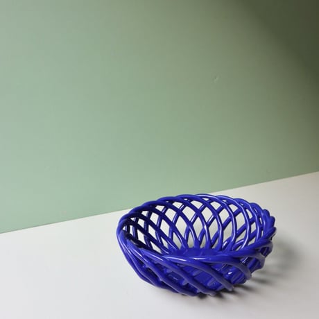"OCTAEVO" Sicilia Ceramic Basket Large - dark blue -