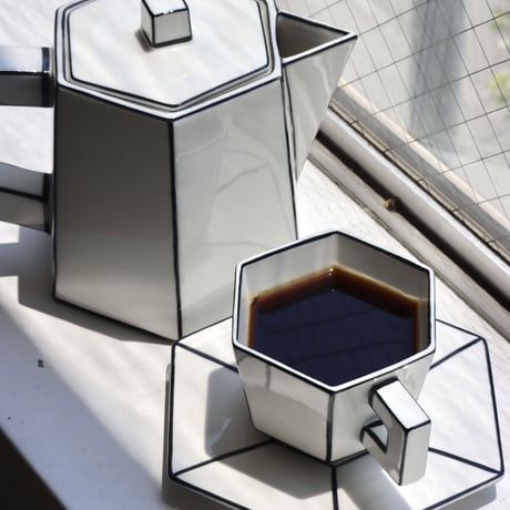 " SERAX " Carte Blanche - Tea pot white - black Carte Blanche