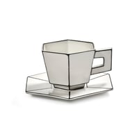 " SERAX " Carte Blanche - Cappuccino cup with saucer white - black