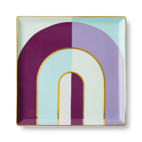 "OCTAEVO" Ceramic Tray - Riviera Arch purple  -