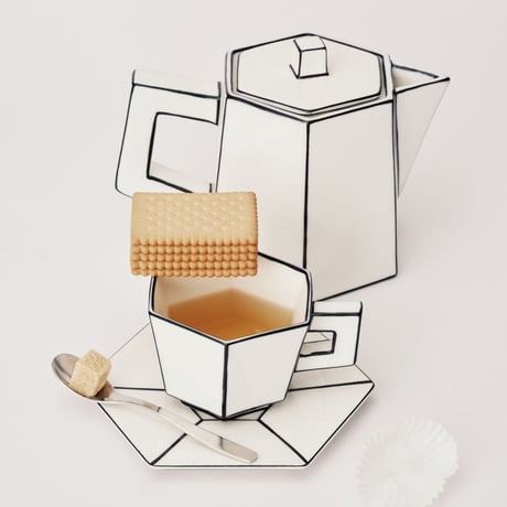 " SERAX " Carte Blanche - Tea pot white - black Carte Blanche