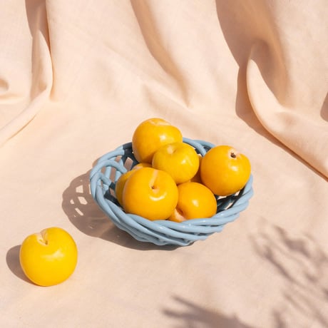 "OCTAEVO" Sicilia Ceramic Basket Small - light blue -
