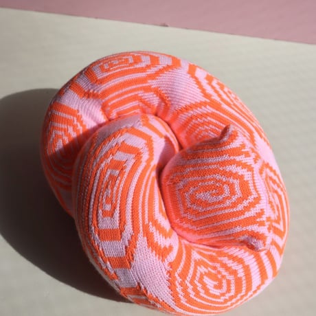"Zebra Knits"  SPIRAL KNOT - Baby Pink & Tango - (SMALL)