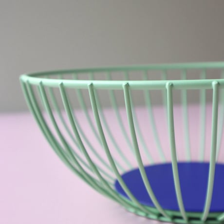 "OCTAEVO" Iris Wire Basket Large - mint/blue -