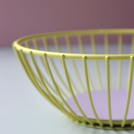 "OCTAEVO" Iris Wire Basket Small - yellow/lilac -