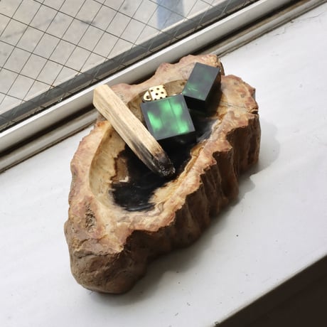 " OAK ” Petrified Wood Accessory Tray - M #403
