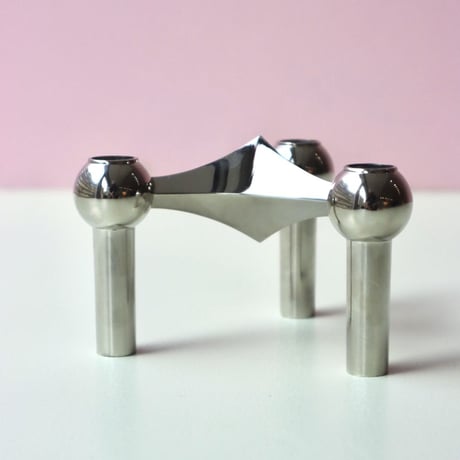 "STOFF NAGEL" Candle holder - chrome -
