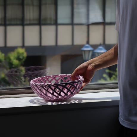 "OCTAEVO" Sicilia Ceramic Basket Large - lilac -